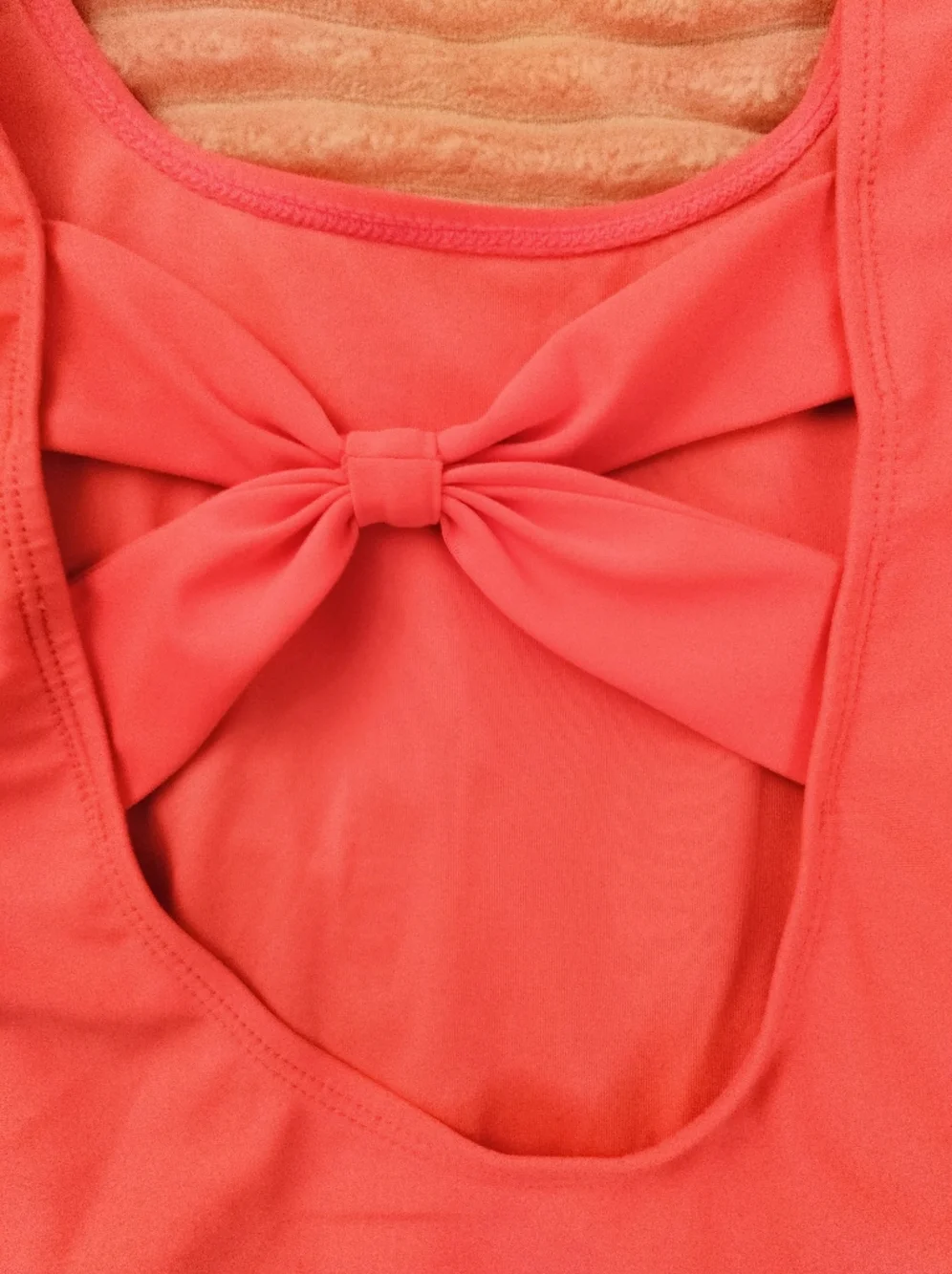 Barbie Coral Pink One-Piece Swimsuit with Metallic Logo - 10/12 Girl (XS Women)